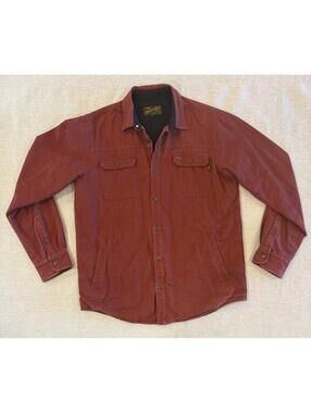 Benny Gold San Francisco Canvas Chore Shirt Jacket Burgundy Maroon Men's Size L